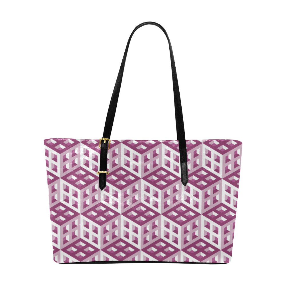 3D Pattern Lilac Pink White Fractal Art 2 Euramerican Tote Bag/Large ...