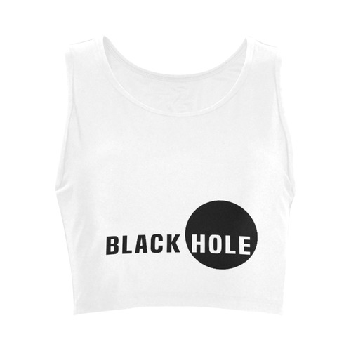 Black Hole Funny Conceptual Art For White Products Women's Crop Top (Model T42)