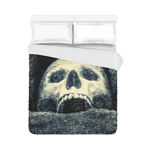 White Human Skull In A Pagan Shrine Halloween Cool Duvet Cover 86"x70" ( All-over-print)