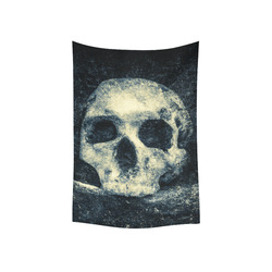 Man Skull In A Savage Temple Halloween Horror Cotton Linen Wall Tapestry 40"x 60"