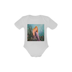 Mermaid Under The Sea Baby Powder Organic Short Sleeve One Piece (Model T28)