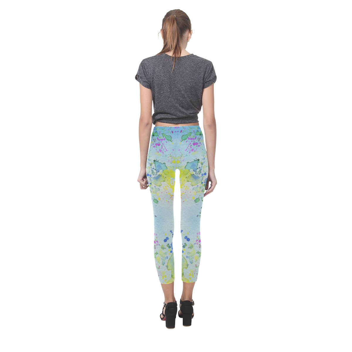 Watercolors splashes Capri Legging (Model L02)