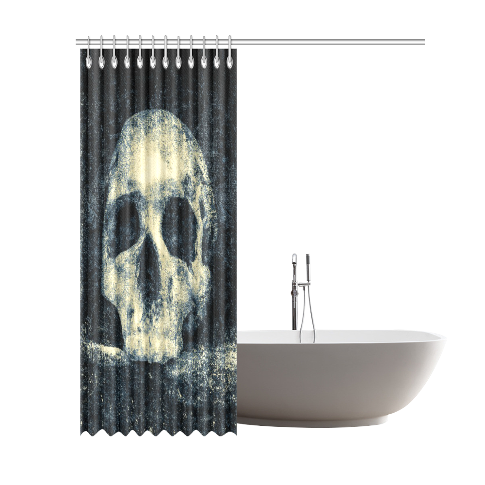 Man Skull In A Savage Temple Halloween Horror Shower Curtain 69"x84"