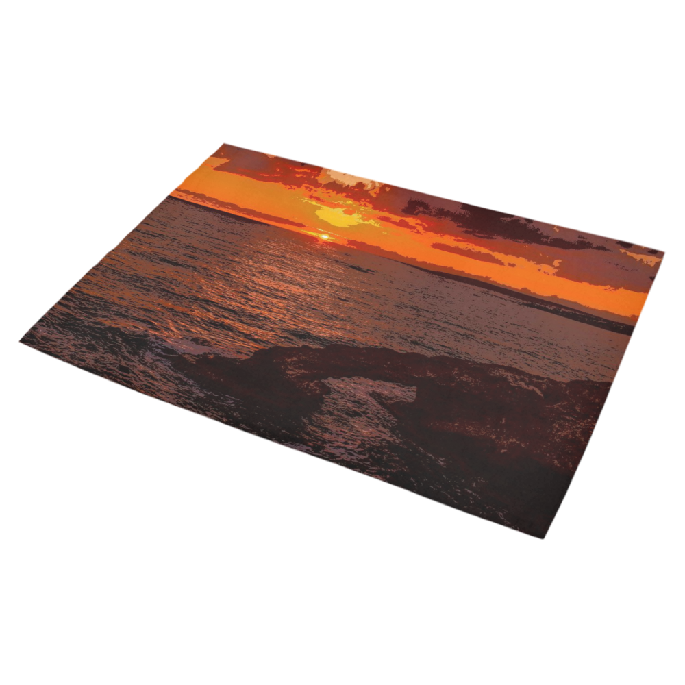 travel to sunset 2 by JamColors Azalea Doormat 30" x 18" (Sponge Material)