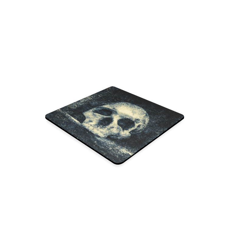 Man Skull In A Savage Temple Halloween Horror Square Coaster