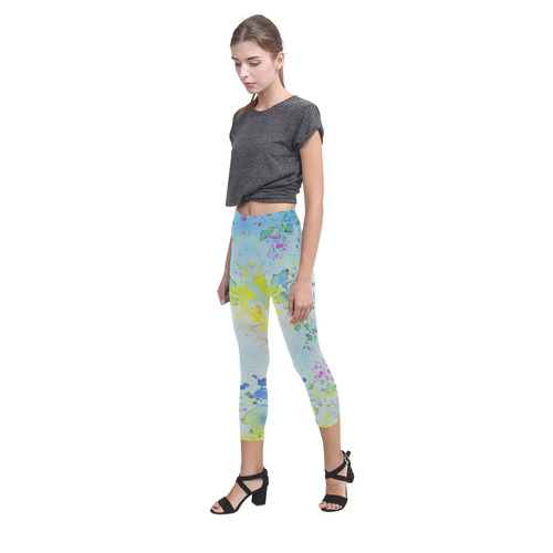 Watercolors splashes Capri Legging (Model L02)