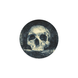 Man Skull In A Savage Temple Halloween Horror Round Coaster