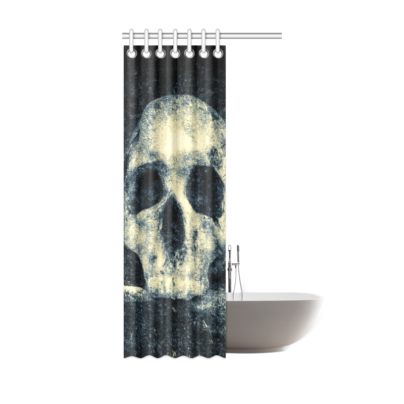 Man Skull In A Savage Temple Halloween Horror Shower Curtain 36"x72"