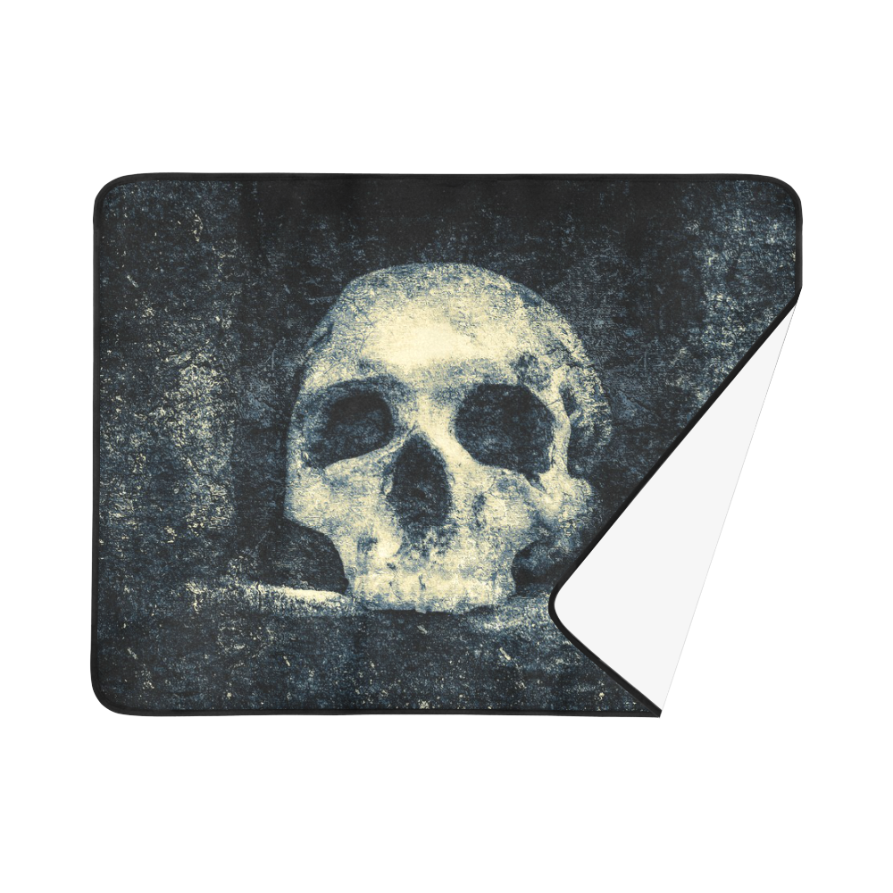 Man Skull In A Savage Temple Halloween Horror Beach Mat 78"x 60"