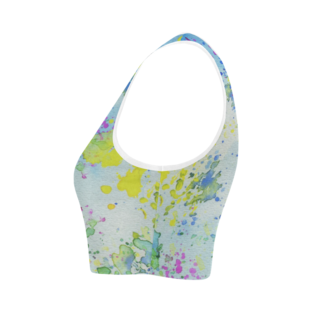 Watercolors splashes Women's Crop Top (Model T42)