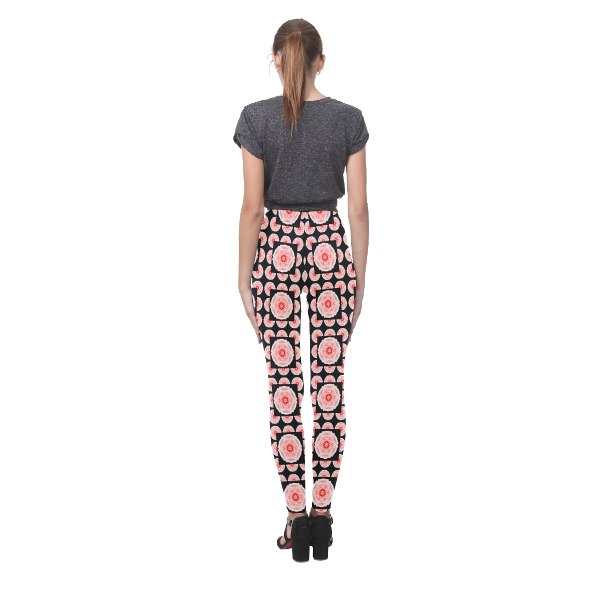 romantic pink rose pattern leggings Cassandra Women's Leggings (Model L01)
