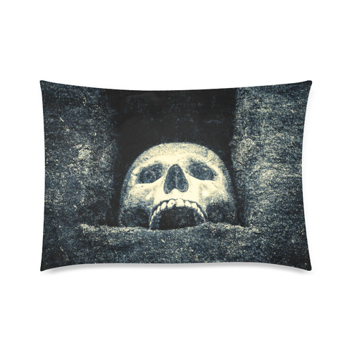 White Human Skull In A Pagan Shrine Halloween Cool Custom Zippered Pillow Case 20"x30"(Twin Sides)
