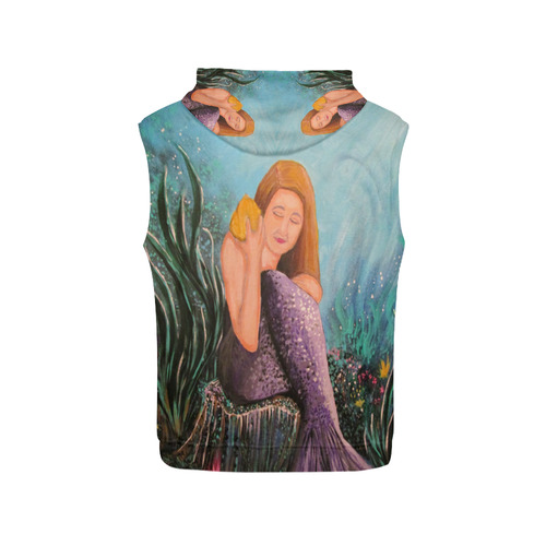 Mermaid Under The Sea All Over Print Sleeveless Hoodie for Women (Model H15)