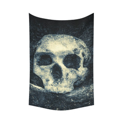 Man Skull In A Savage Temple Halloween Horror Cotton Linen Wall Tapestry 60"x 90"