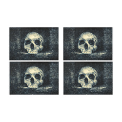 Man Skull In A Savage Temple Halloween Horror Placemat 12’’ x 18’’ (Set of 4)