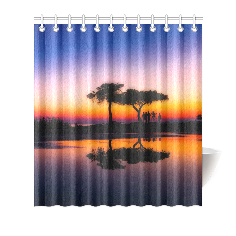 travel to sunset 06 by JamColors Shower Curtain 66"x72"