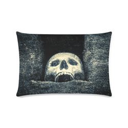 White Human Skull In A Pagan Shrine Halloween Cool Custom Zippered Pillow Case 16"x24"(Twin Sides)
