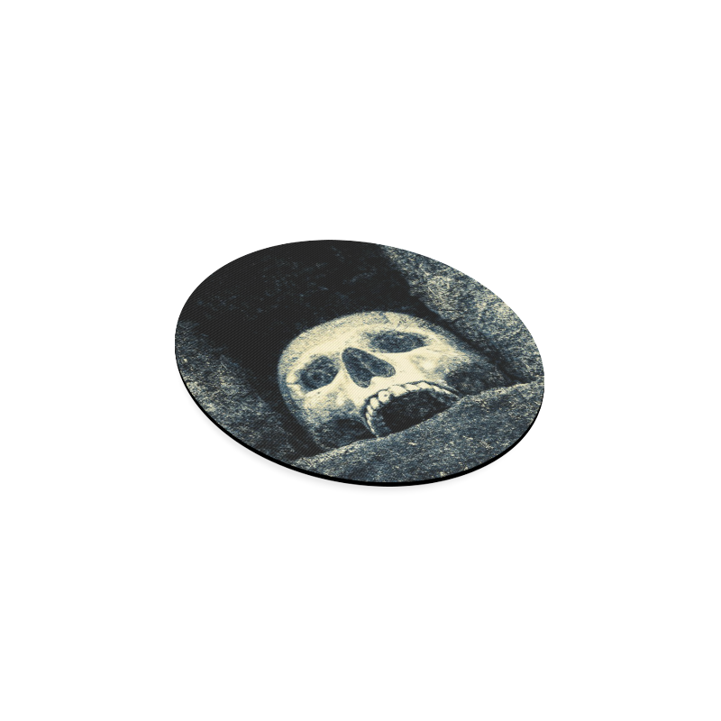 White Human Skull In A Pagan Shrine Halloween Cool Round Coaster