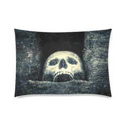 White Human Skull In A Pagan Shrine Halloween Cool Custom Zippered Pillow Case 20"x30" (one side)