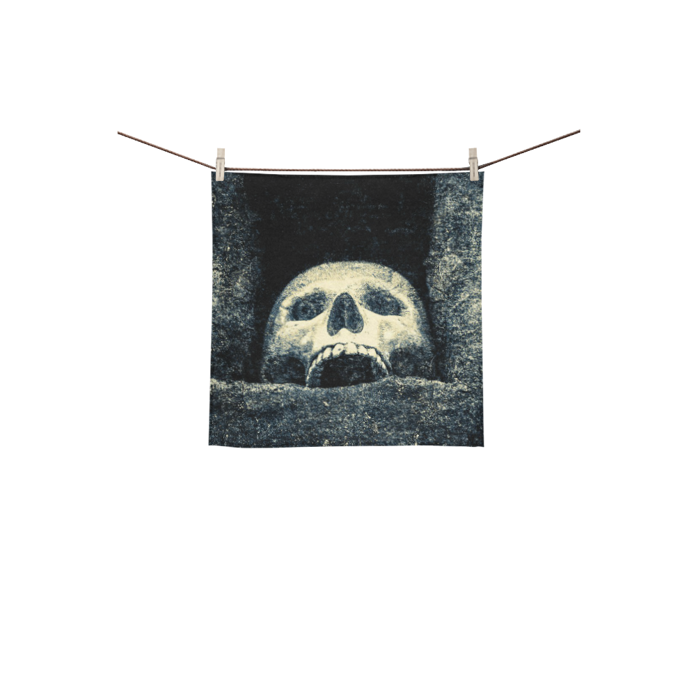 White Human Skull In A Pagan Shrine Halloween Cool Square Towel 13“x13”