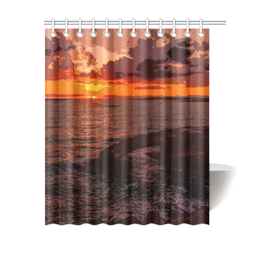 travel to sunset 2 by JamColors Shower Curtain 60"x72"