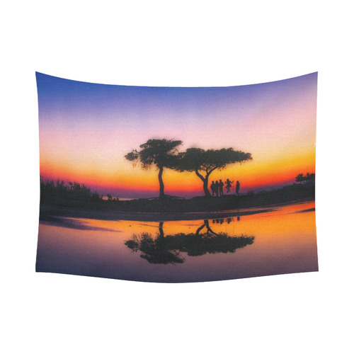 travel to sunset 06 by JamColors Cotton Linen Wall Tapestry 80"x 60"