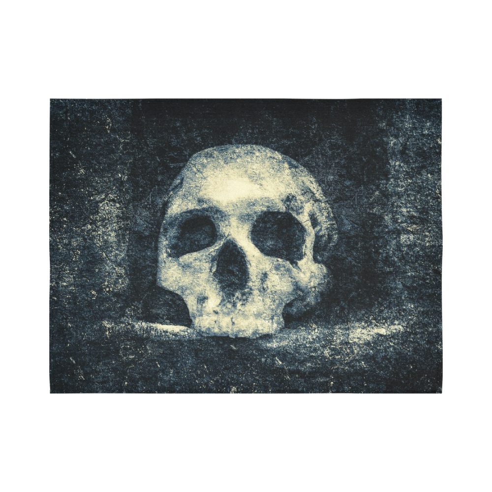 Man Skull In A Savage Temple Halloween Horror Cotton Linen Wall Tapestry 80"x 60"