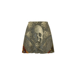 Awesome creepy skulls Mini Skating Skirt (Model D36)