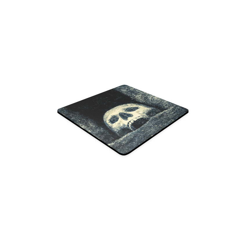 White Human Skull In A Pagan Shrine Halloween Cool Square Coaster