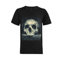 Man Skull In A Savage Temple Halloween Horror Men's V-Neck T-shirt (USA Size) (Model T10)