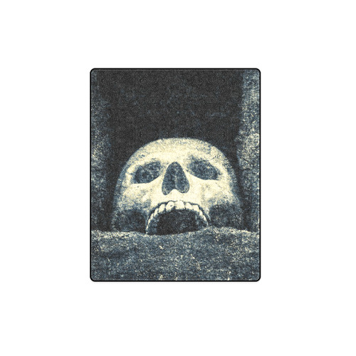 White Human Skull In A Pagan Shrine Halloween Cool Blanket 40"x50"