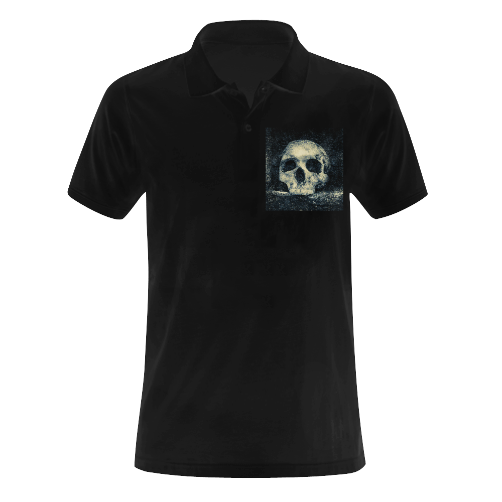 Man Skull In A Savage Temple Halloween Horror Men's Polo Shirt (Model T24)