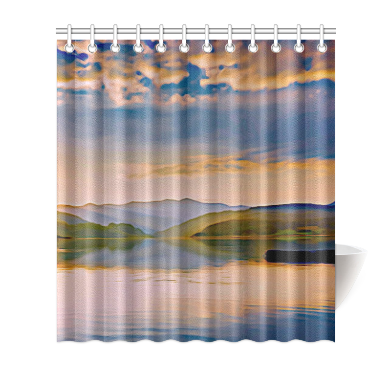 Travel to sunset 01 by JamColors Shower Curtain 66"x72"