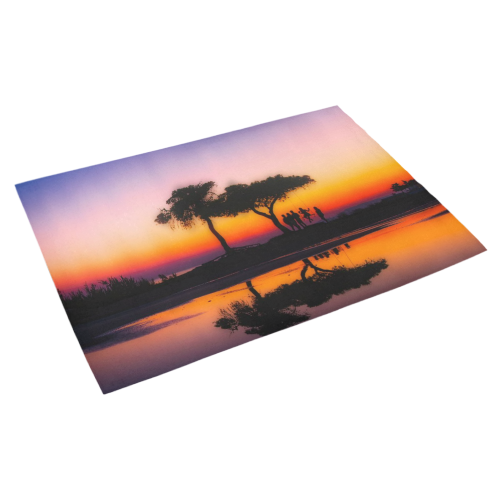 travel to sunset 06 by JamColors Azalea Doormat 30" x 18" (Sponge Material)