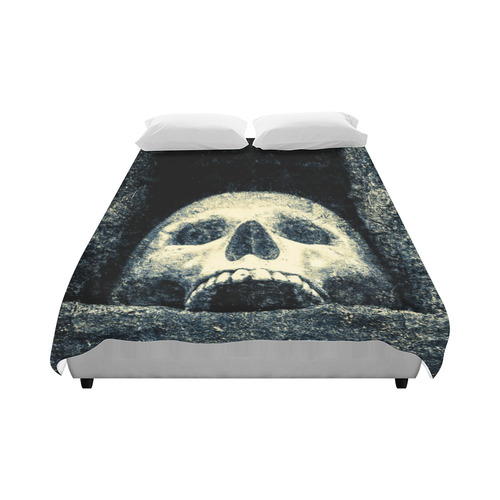 White Human Skull In A Pagan Shrine Halloween Cool Duvet Cover 86"x70" ( All-over-print)