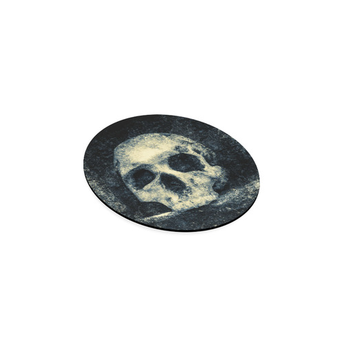 Man Skull In A Savage Temple Halloween Horror Round Coaster