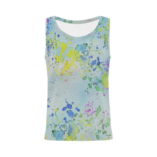 Watercolors splashes All Over Print Tank Top for Women (Model T43)