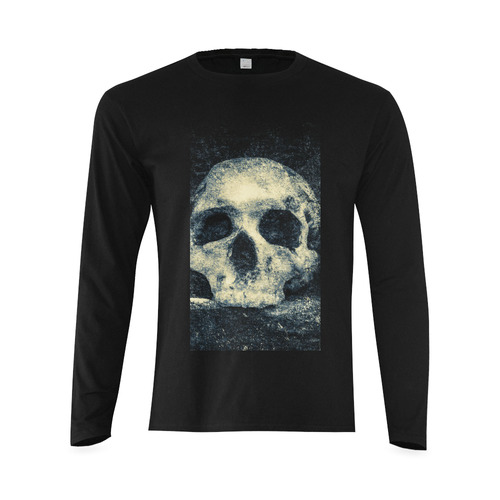 Man Skull In A Savage Temple Halloween Horror Sunny Men's T-shirt (long-sleeve) (Model T08)