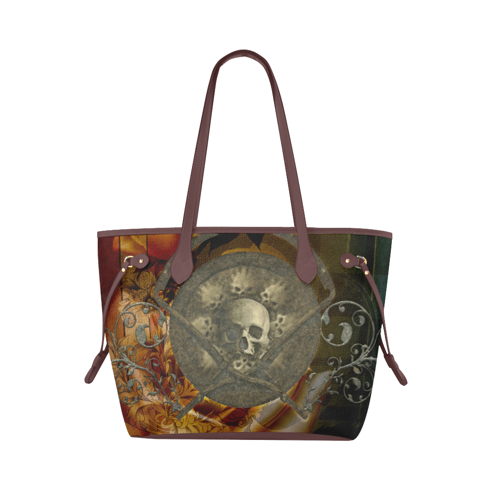 Awesome creepy skulls Clover Canvas Tote Bag (Model 1661)
