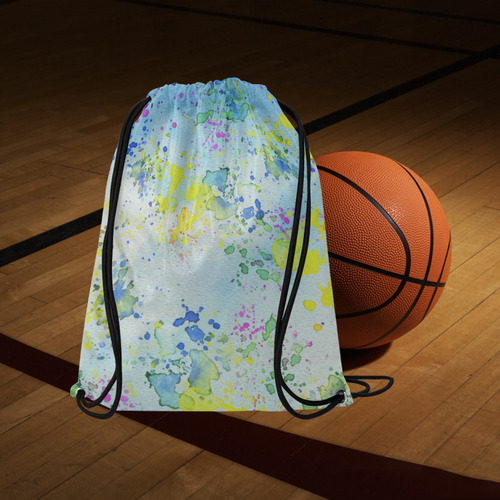 Watercolors splashes Large Drawstring Bag Model 1604 (Twin Sides)  16.5"(W) * 19.3"(H)