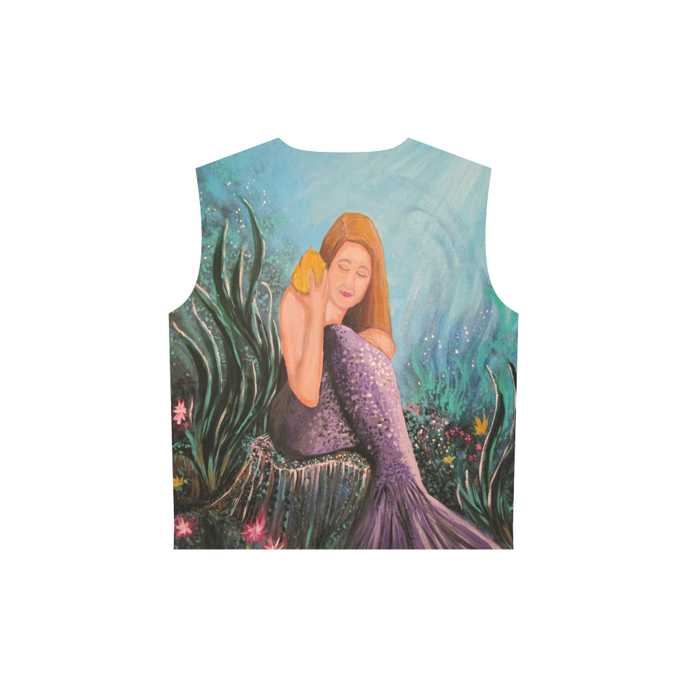 Mermaid Under The Sea All Over Print Sleeveless Hoodie for Women (Model H15)