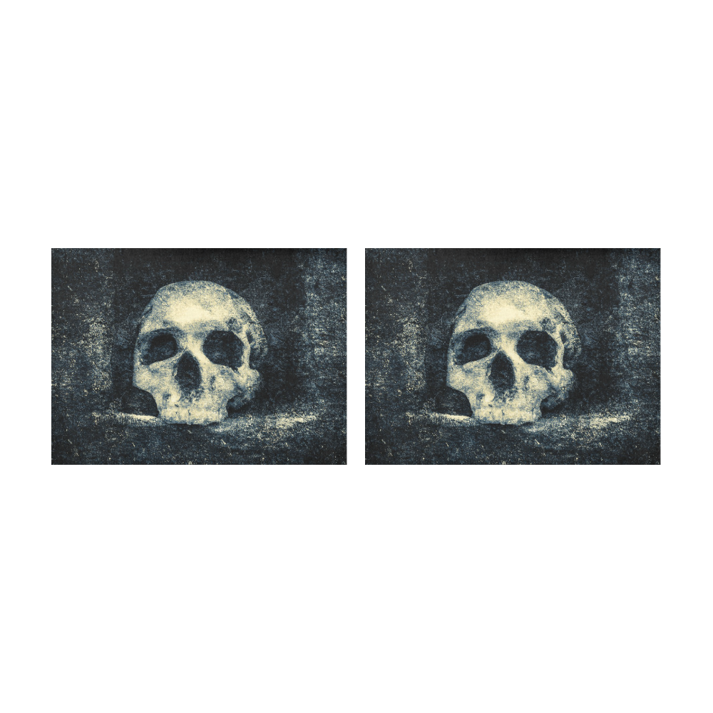 Man Skull In A Savage Temple Halloween Horror Placemat 14’’ x 19’’ (Set of 2)