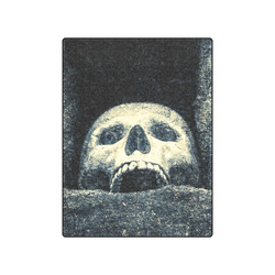 White Human Skull In A Pagan Shrine Halloween Cool Blanket 50"x60"