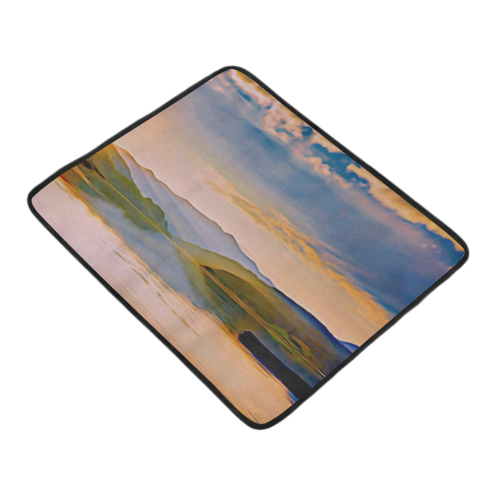 Travel to sunset 01 by JamColors Beach Mat 78"x 60"