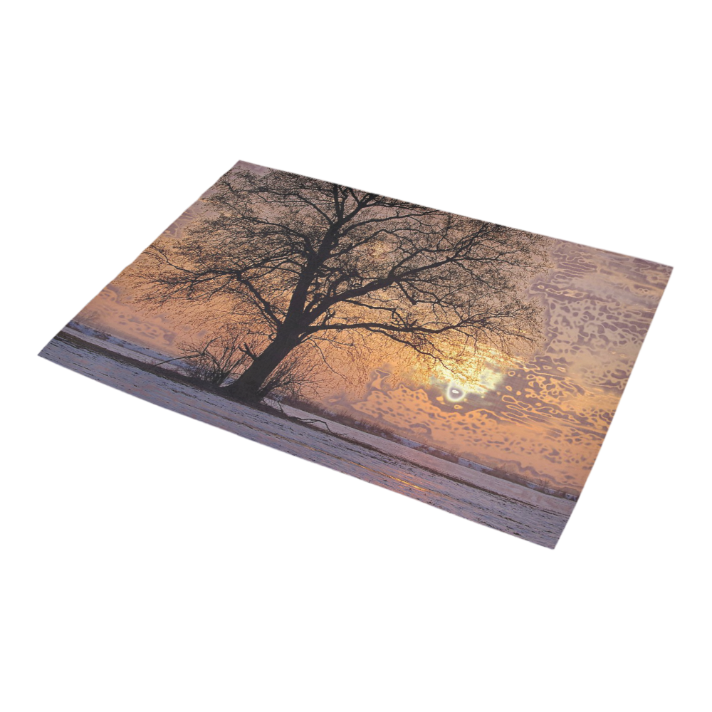 travel to sunset 4 by JamColors Azalea Doormat 24" x 16" (Sponge Material)