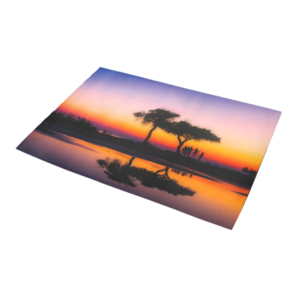 travel to sunset 06 by JamColors Azalea Doormat 24" x 16" (Sponge Material)