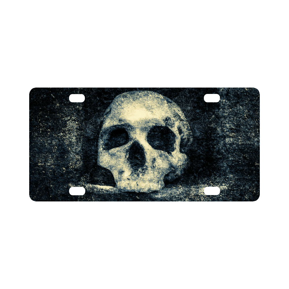 Man Skull In A Savage Temple Halloween Horror Classic License Plate