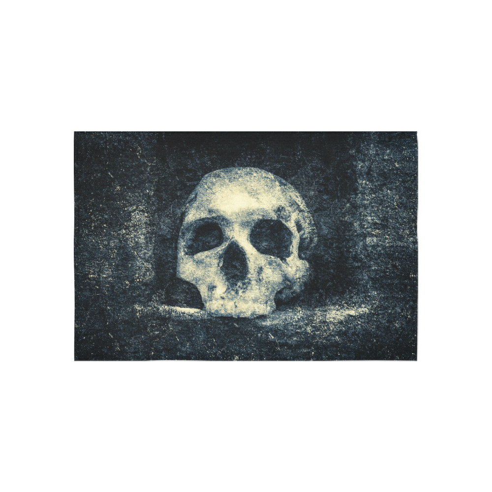 Man Skull In A Savage Temple Halloween Horror Cotton Linen Wall Tapestry 60"x 40"