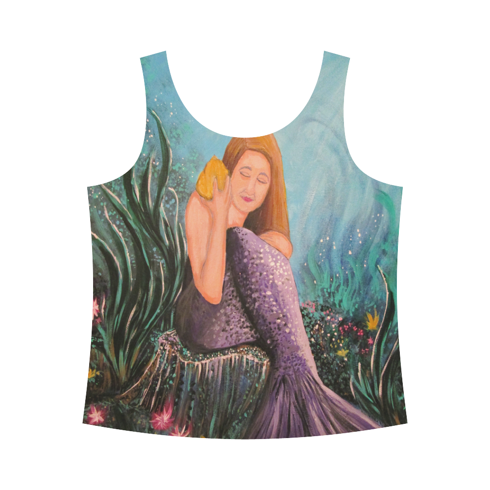 Mermaid Under The Sea All Over Print Tank Top for Women (Model T43)