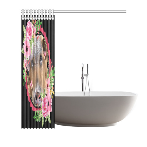 Thoughtful Dog Pink Floral Watercolor Shower Curtain 72"x72"